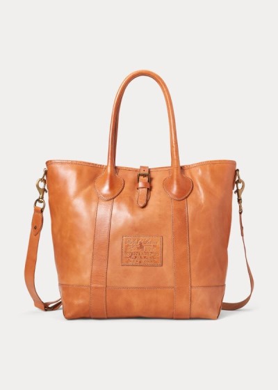 Men's Polo Ralph Lauren Heritage Tumbled Leather Tote Bags | 179652FXY